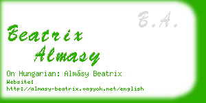 beatrix almasy business card